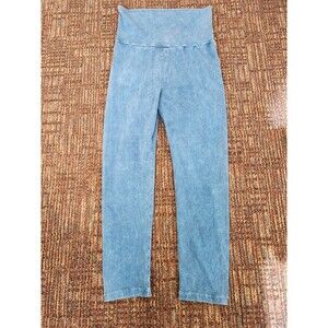 Chatoyant Turquoise Blue Hi-Rise Cropped Leggings Size S